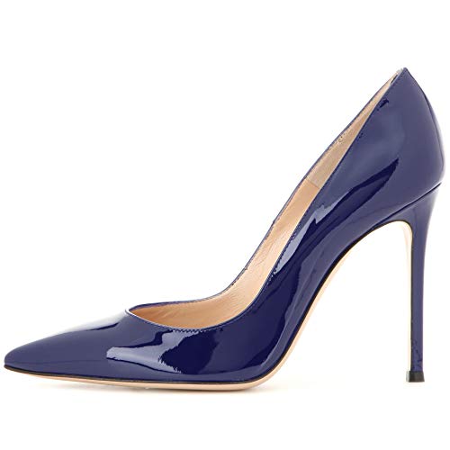 YODEKS Women's Pointed Toe High Heel Pumps 10cm Classic Stiletto Heel Suede Party Dress Shoes