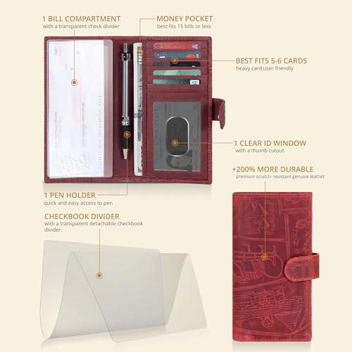 Oak Leathers Checkbook Cover Slim Minimalist For Men with RFID Blocking Credit Card Holder Wallet3