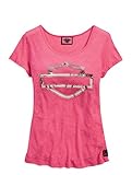 Harley-Davidson Women's Tee, Pink Label Metallic Bar & Shield 99119-15VW (XL)