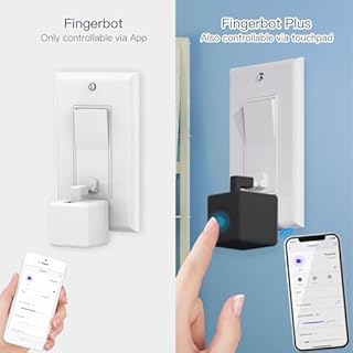 MOES Fingerbot Plus Smart Button Pusher No Wiring Switch, Upgrade with Touch Control, Work with Smart Life App, Add MOES Tuya Bluetooth Hub Make it Compatible with Alexa,Google Home and Timer Control