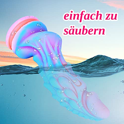Miniatura 7 de Consolador Dragón De 22cm Color Océano,Consolador De Monstruo Grande De Silicona Xl,Tapón Anal Ancho Con Ventosa Fuerte Para Mujeres,Juego Anal Vaginal,Juguetes De Pene Acanalado Grande De Fantasía