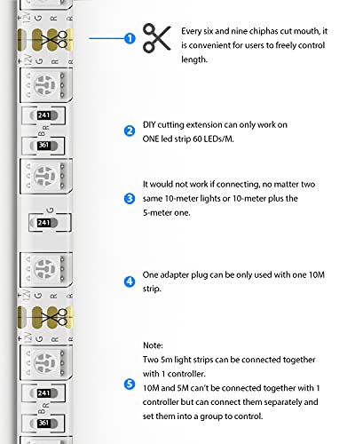 Maxonar Led Strip Lights Works With Alexa (16.4Ft/5M) Wifi Wireless Light Strips Rgb Multicolor Waterproof Ip65 Smart Phone Controlled Diy Kit Works With Amazon Echo Google Home Christmas Decoration #TOP5