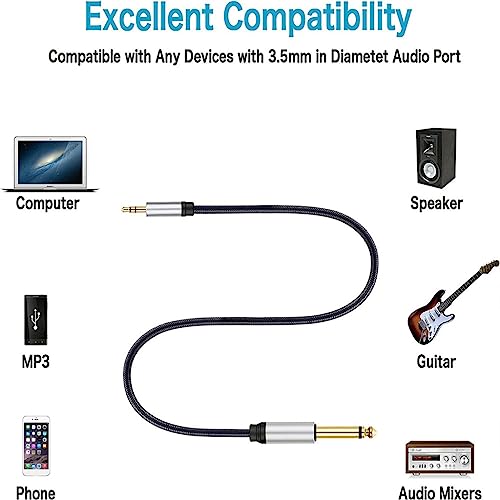 Cable de audio 3.5mm TRS a 6.5mm TS macho a macho miniatura 2