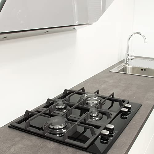 Cata | Gas Crystal Plate | Model LCIB 6031 BK | 4 Gas Burners | Butane Gas Hob | Width 64 cm | Black