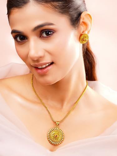 Image of Rubans Temple Necklace Set Traditional Stylish Jewellery Gift for Women & Girls