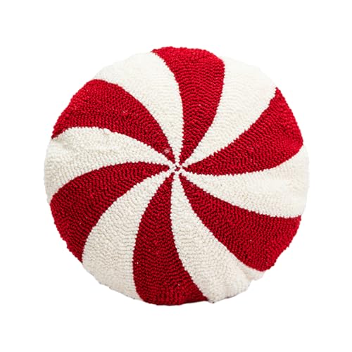 Image of Peppermint Pillow Cute Plush Pillow Red White Christmas Decorations