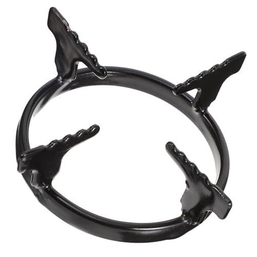 Milisten Support pour Cuisinière à Gaz en Fer Noir, Support pour Cafetière Moka et Casseroles, Adapté pour Cuisson Gaz, Accessoire la Cuisine Pratique, Surface Lisse Anti-rayures, Usage