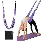 VUTYNKO Aerial Yogagurt Dehnungsband, Aerial Yoga Hängematte aus Polyester Baumwolle, Verstellbarer Yogagurt Beinstretcher zum Aufhängen Türrahmen für Reha Pilates Spagat Gymnastik