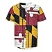 Vnurnrn Maryland State Flag Mens Baseball Button Down Jersey Hipster Hip Hop T Shirts