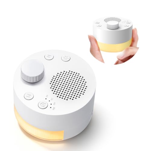 LSENLTY Portable White Noise Machine, 24 Natural Sleep Sounds Baby Sleep Sound Speaker& 2 Brightness Night Light&4-Setting Timer&30H Battery Life Sound Machine for Baby Adult Home Travel Nursery Gift