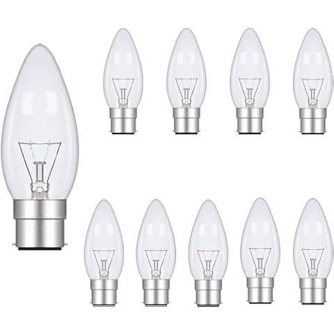 FanciBuy 10 Pack 40W Clear Candle Bulbs Cover