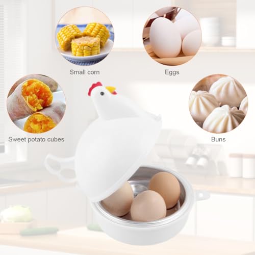 Chicken Shaped Microwave Egg Boiler, Microwave Eggs Poacher, Cooker Boiler Steamer Gadgets for Hard Boiled Egg, Poacher Boiler Cooker for Home Kitchen Restaurants by iayokocc - Image 5