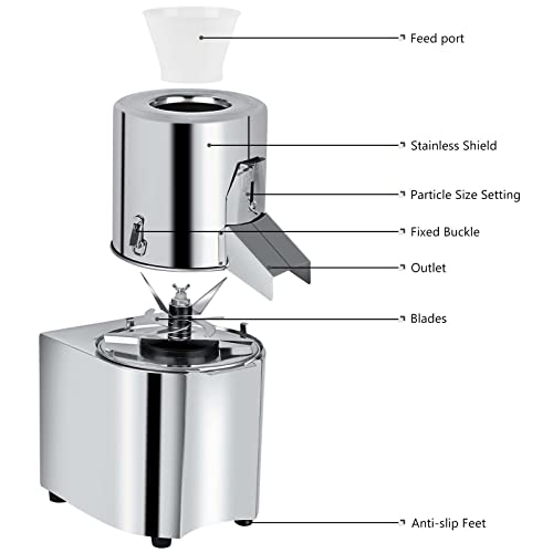 Diyarea Electric Vegetable Fruit Chopper,550W 110V Commercial Veggies Slicer Grinder Processor Machine With Outlet Baffle For Commercial And Domestic Use #TOP2