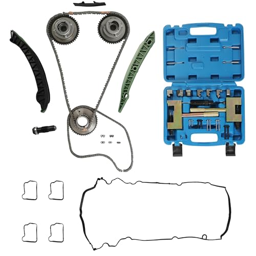 Timing Chain Kit w/Camshaft Adjuster & Timing Chain Removal Installer Tool Kit Camshaft Riveting Tool Kit Fit For Mercedes Benz M271 W203 W204 E250 C250 SLK250 2710503347