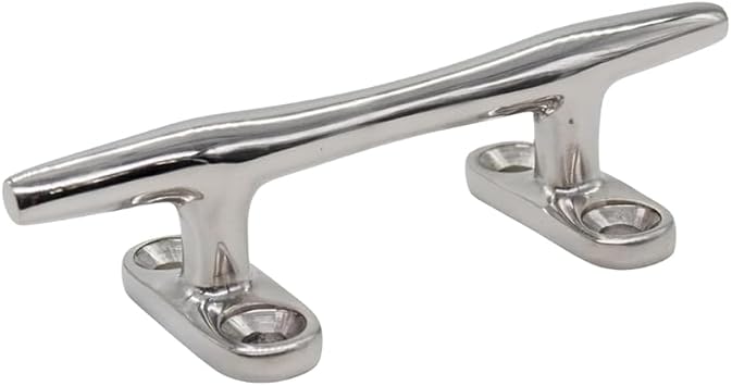 Marine City 316 Grade Stainless Steel Heavy Duty Open Base Cleat Marine Hollow Base Deck Mooring Rope Tie Cleat for Marines Boats Yachts 1 Pcs, 4 Inches