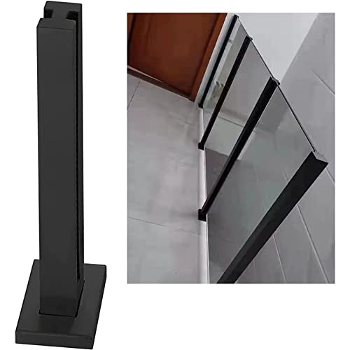 Poste para barandilla de vidrio en negro mate para escaleras y balcones