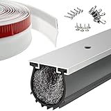FOSLUOC 16FT Garage Door Bottom Seals Rubber with Pre-drilled Aluminum Track Retainer Base Kit,Heavy