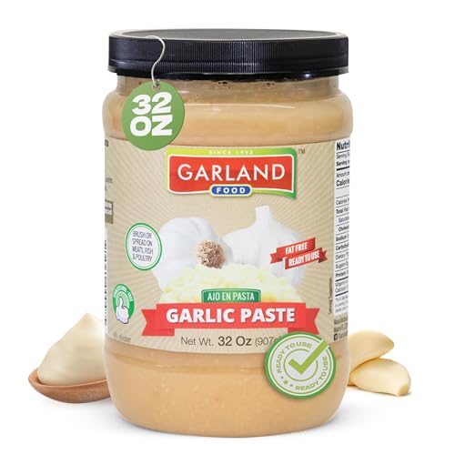 Garland Food Chopped Garlic in Jar - Convenient Garlic Chopped in Water for Cooking, Time-Saving Prep & Seasoned Dishes - Made in the USA (32 oz)