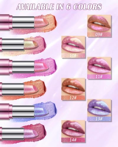 Metallic Shimmer Lipstick, Glitter Lip Gloss, Waterproof Lipgloss for Women - 4