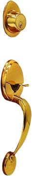 NU-SET NUSET Malibu Keyed Entry Handleset in Bright Brass
