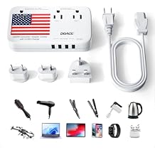 Upgraded 2200W 220V to 110V Converter for European Travel, Voltage Converter US to Europe for Hair Dryer Straightener Curling Iron, 2300W Power with USB Ports for Tablet Camera Cell Phone