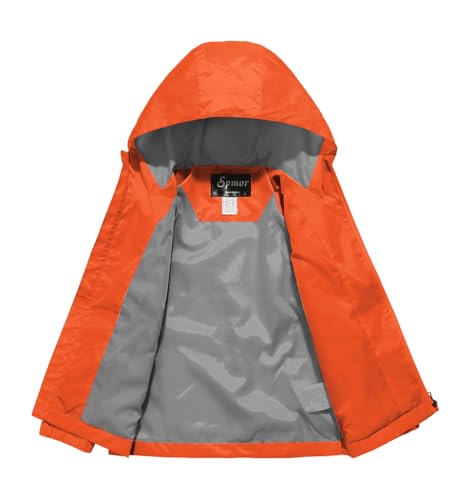 Image of Boys Girls Rain Jackets Lightweight Waterproof Hooded Raincoat Lined Windbreakers for Kids
