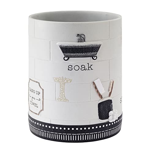 Image of Avanti Linens - Waste Basket, Decorative Trash Can, Guest Bathroom Essentials, Modern Bathroom Decor (Bath Icons Collection)