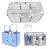 XYFuuee Beach Bag Organizer Inserts for X Large Bogg Bag Accessories, Original XL Lightweight Mesh Insert Divider Pouch, Organizing Rubber Tote Bags, Save Storage Space (Gray)