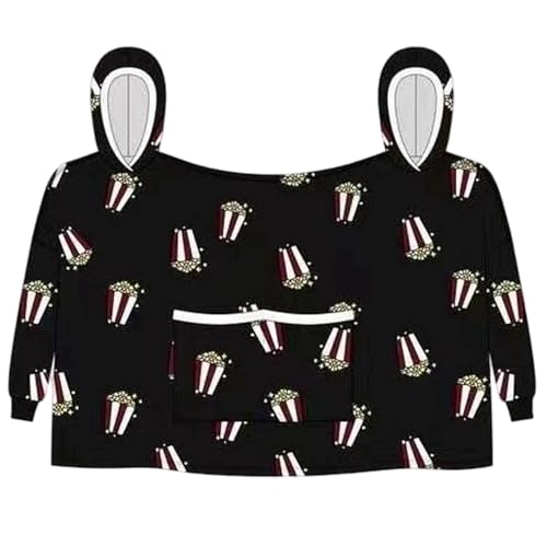 Sweat à capuche pour couple géant bicolore avec grande poche centrale pour hiver