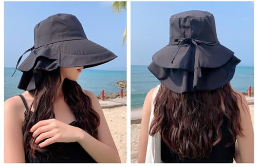 Chapéu De Sol Para Mulher Proteção Solar Aba Larga Chapéu De Pescador Dobrável Proteção UV Com Abafa