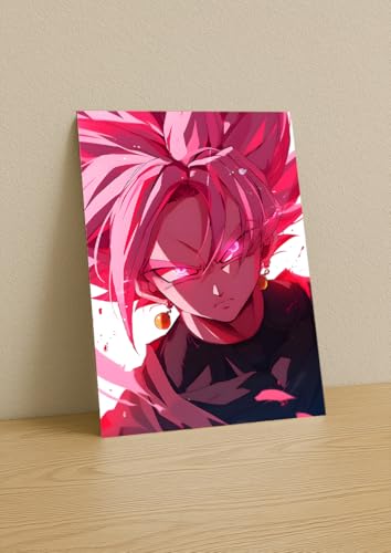 Image of NIJUKA Anime Printed Metal sheet Poster For Home And Room Decoration | For Anime Art Fans Boys And Girls (Goku black rose art)