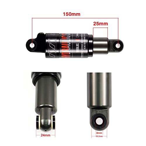 Image of CNC Mountain Bike Rear Shock 120mm 125mm 150mm 165mm 185mm 190mm 200mm, Bicycle Shock Absorber Hydraulic Rear Suspension Shock for Mtb Mtn ebike Dmn.150mm x750lbs