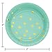 Fresh Mint Green and Gold Foil Dot Dessert Plates, 24 ct