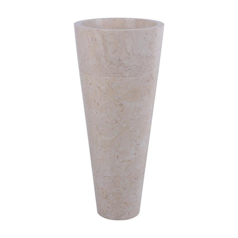 Lavabo totem de mármol crema Ø40 cm liso PA22-FP CREAM – 40 x 40 x 90 cm