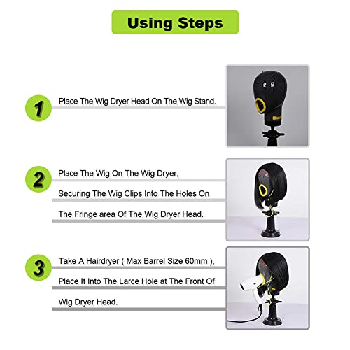 Yuliana Wig Stand Head Fresh Wig Head Stand For Styling Wigs Dryer Holder With Mannequin Head Drying Hair Wig Scalp Cap Net Wig Head Stand For Wigs #TOP5