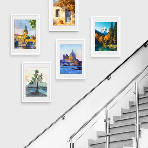 Picrit 14x20 Picture Frame 3 Pack, White Poster Frame, Display Poster 12 x 16 with Mat or 14 x 20 without Mat for Horizontal or Vertical Wall Mounting
