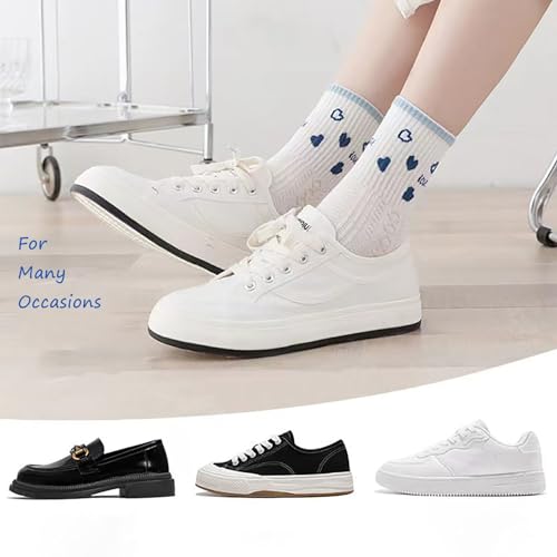 H.Queen Lifetech 4-6 pares de meias femininas de algodão, meias estéticas, elegantes, com babados, q