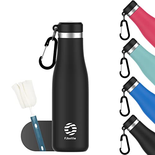 Fjbottle Botella de agua de acero inoxidable, 500 ml, color negro Cover