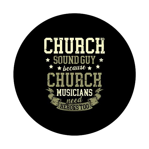 Church sound guy because church musicians need hereos too PopSockets Swappable PopGrip, Black - Image 3