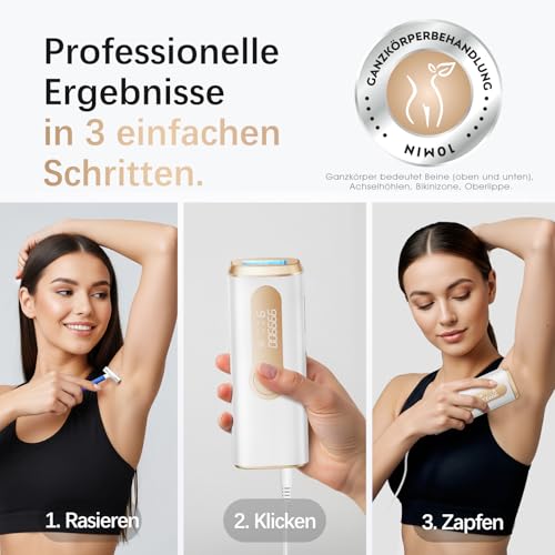 Haarlosy IPL Geräte Haarentfernung Laser für Damen und Herren – 10 °C Eiskühlkontakt zu Hause für Schmerzfreie und Langanhaltende… – Ansicht 5