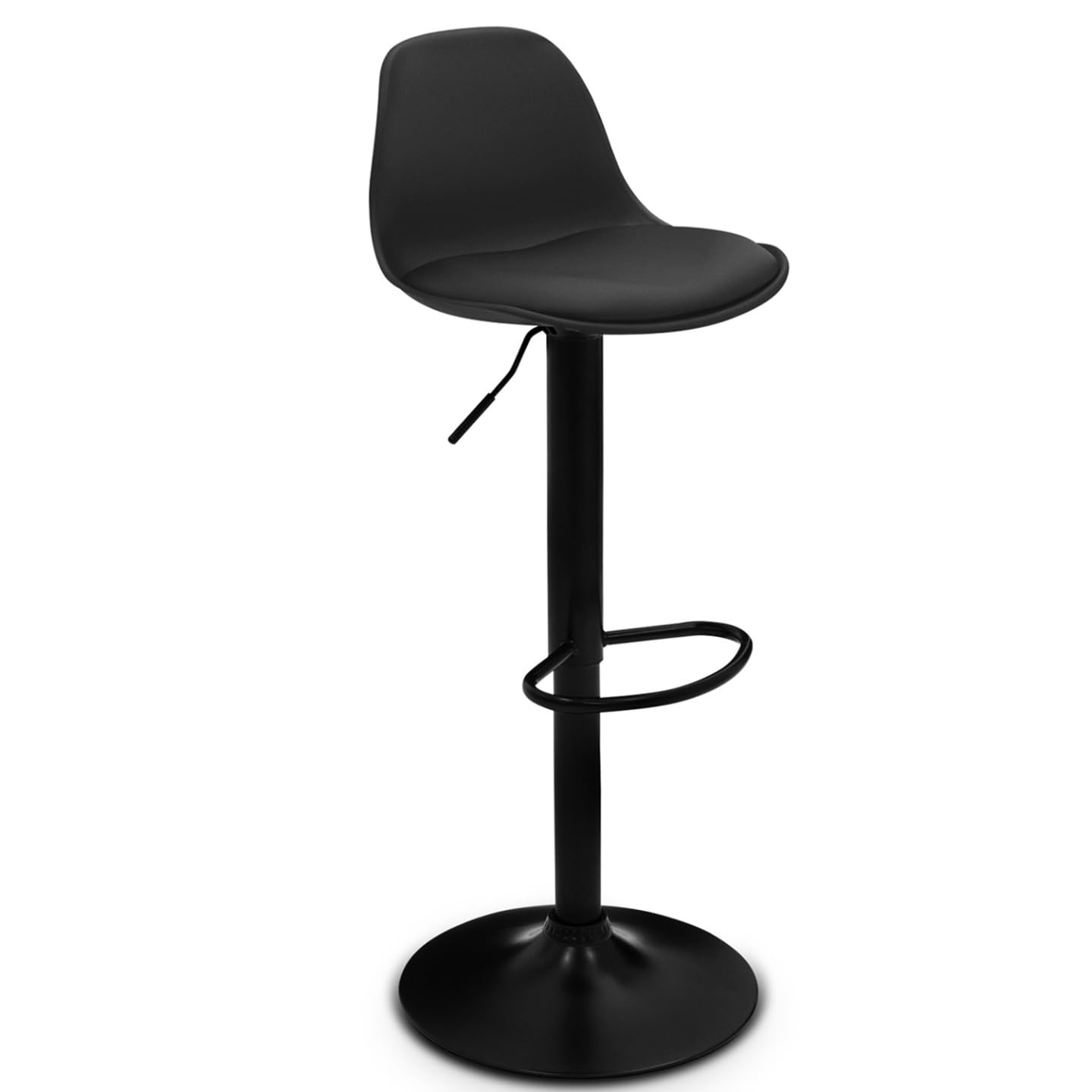 IDMarket - Lot de 2 tabourets de Bar Karl Design Noir Pied Noir