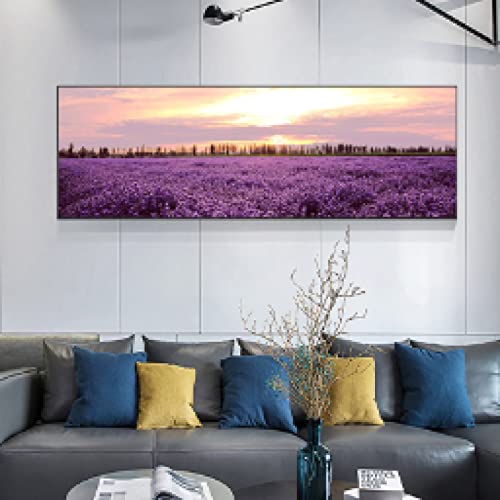 Toile lavande grand format pour habiller un mur vide sans cadre - 2