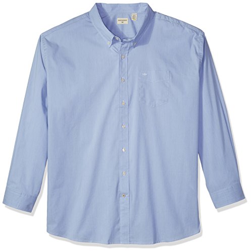 Dockers Men's Classic Fit Long Sleeve Signature Comfort Flex Shirt (Standard and Big & Tall), Delft Blue, 2X-Large Tall