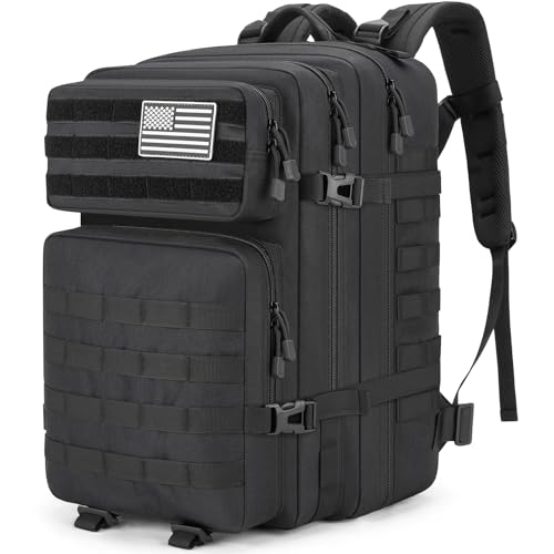 Tactical 45L Army Rucksack, Water-Resistant MOLLE Pack