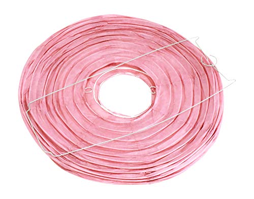 Image of Mudra Crafts 12 Inch Round Chinese Blush Paper Lanterns Hanging Decor | 10 PCs, Reusable, Indoor Outdoor Decorative Lamp Shade, for Ceiling, Wedding, Shower, Party, Festival, Home Decoration