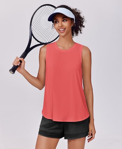 Image of PINSPARK Workout Tank Tops Woman Ice Silk UPF 50+ Athletic Yoga Shirts