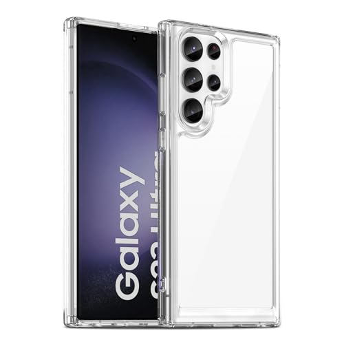 Image of Case for Samsung Galaxy S23 Ultra 5G, Military Grade Drop Protection Phone Case, Yellowing Resistant, Anti-Scratch Hard PC Back, Shockproof Hard Ultra-Thin Protective Cover, Clear