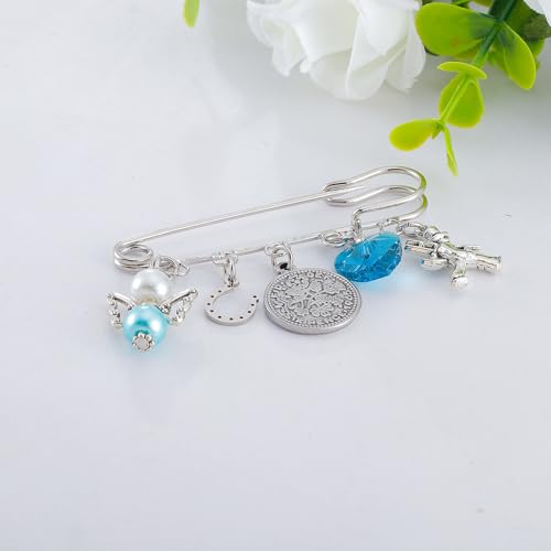 Image of Something Blue Gifts for Bride to Be Bridal Shower Gifts Charm Wedding Pin for Her Wedding Keepsake Brooch