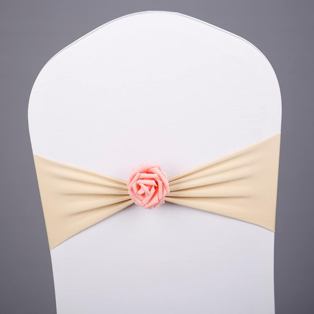 Chair Sashes for Party 10-50Pcs Elegant Art Simulation Roses Chair Ties Wedding Celebration Elastic Chair Back Decoration Easy to Install (Color : A Size :30) (A*20)