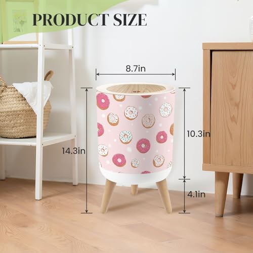 Papelera Pequeña Redonda con Tapa Presion Rosa 7L miniatura 3